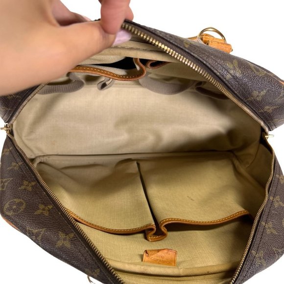 Authentic Louis Vuitton Satchel Bag Deauville Monogram Used LV Handbag Vintage - Picture 9 of 13